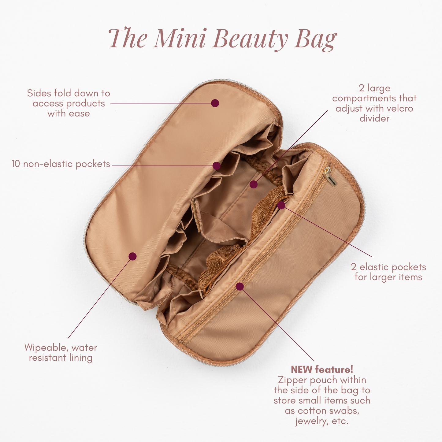 The Mini Beauty Bag in Bright Pink