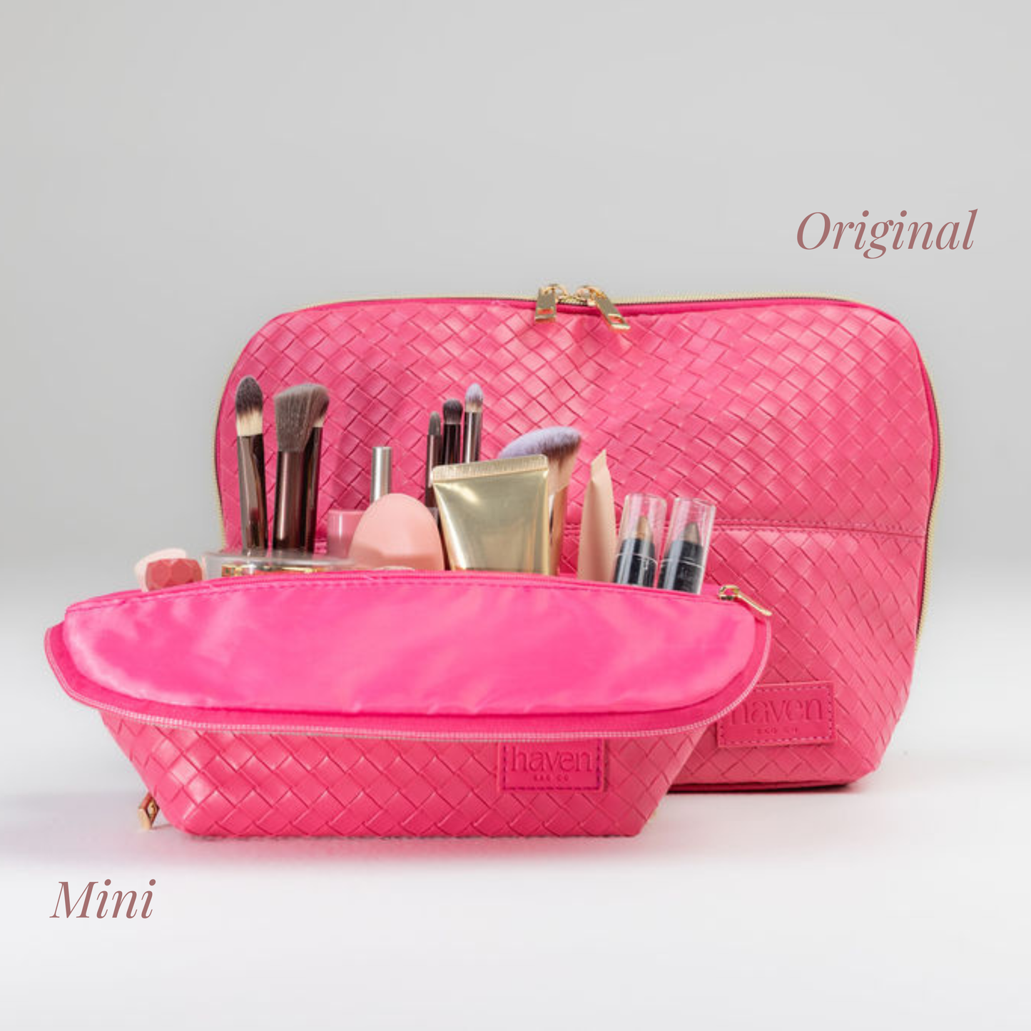 The Mini Beauty Bag in Bright Pink