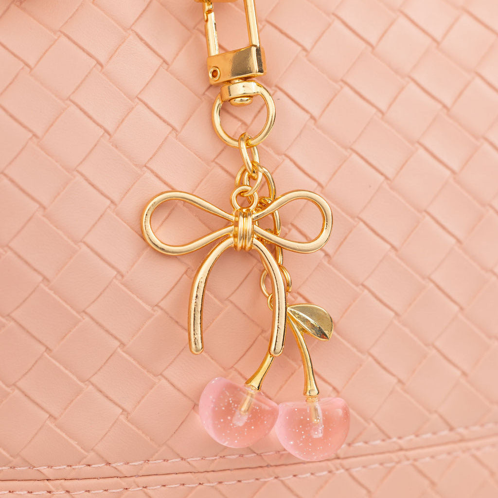 Pink Cherry Bag Charm