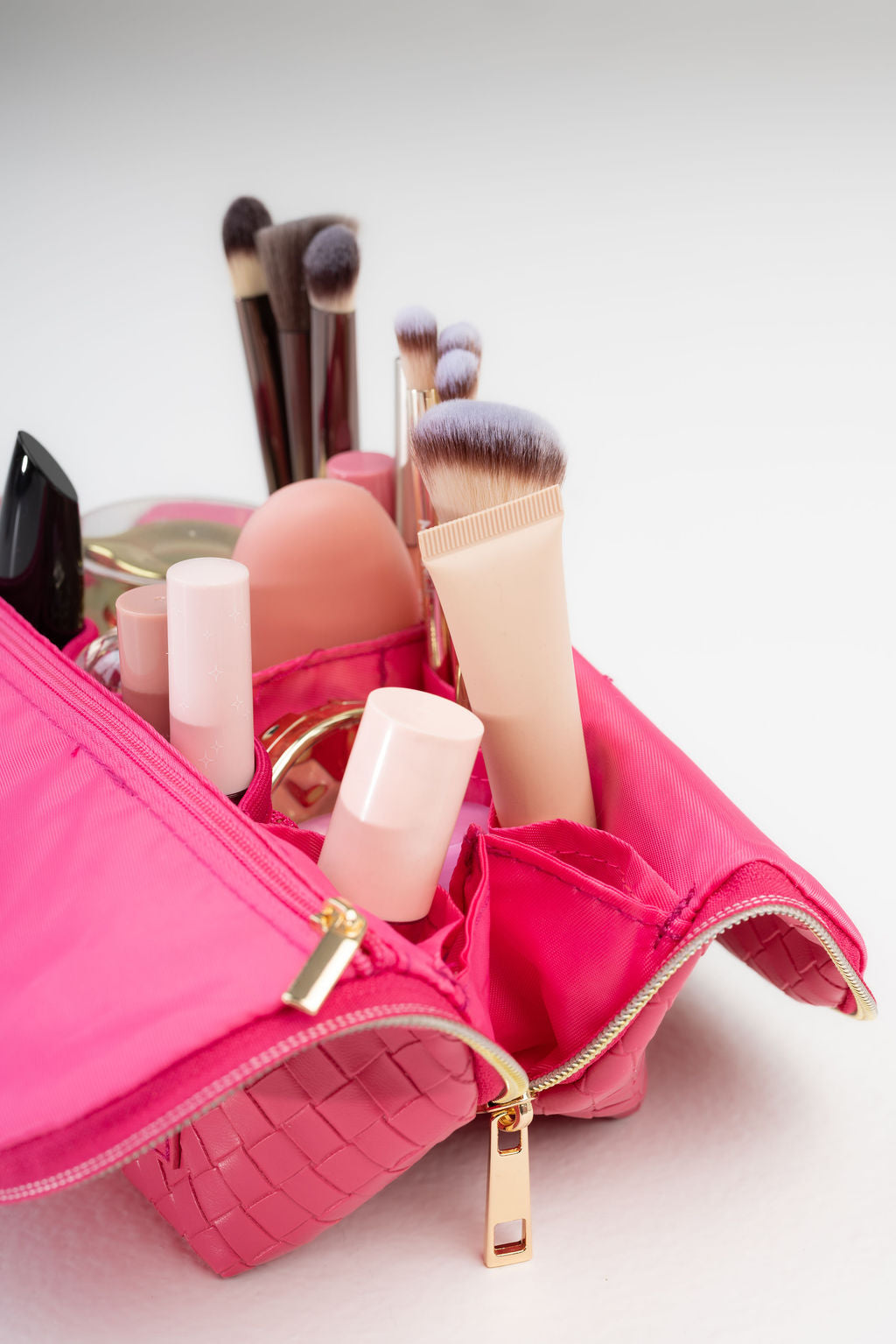 The Mini Beauty Bag in Bright Pink