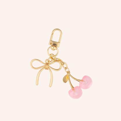 Pink Cherry Bag Charm